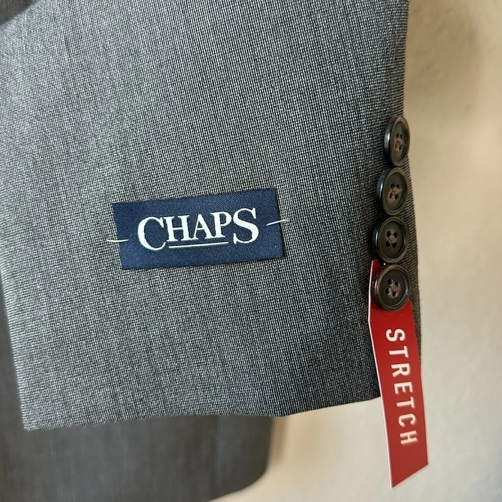 NWT Men's Chaps‎ Grey Stretch Performance Series Comfort Suit Pants Size 34 X 30